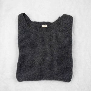 J. Crew Ribbed Crewneck Gray Sweater - Medium